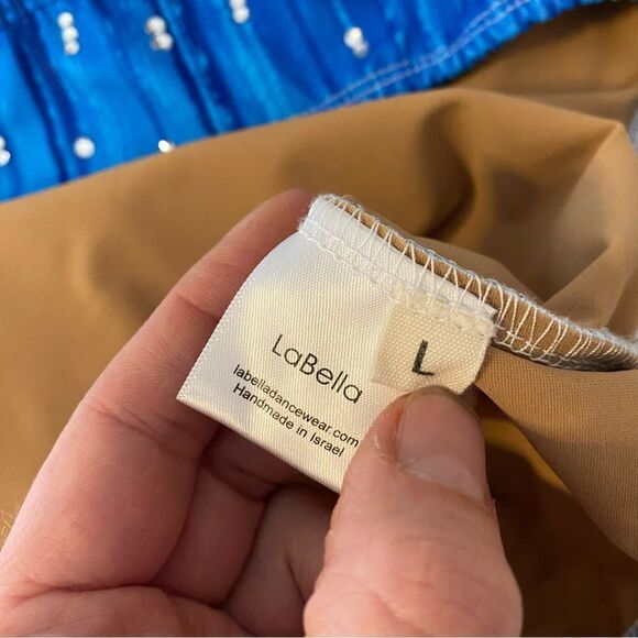 Glamorous solo dance costume leotard custom ombre blue  rhinestone LC child - Picture 11 of 14